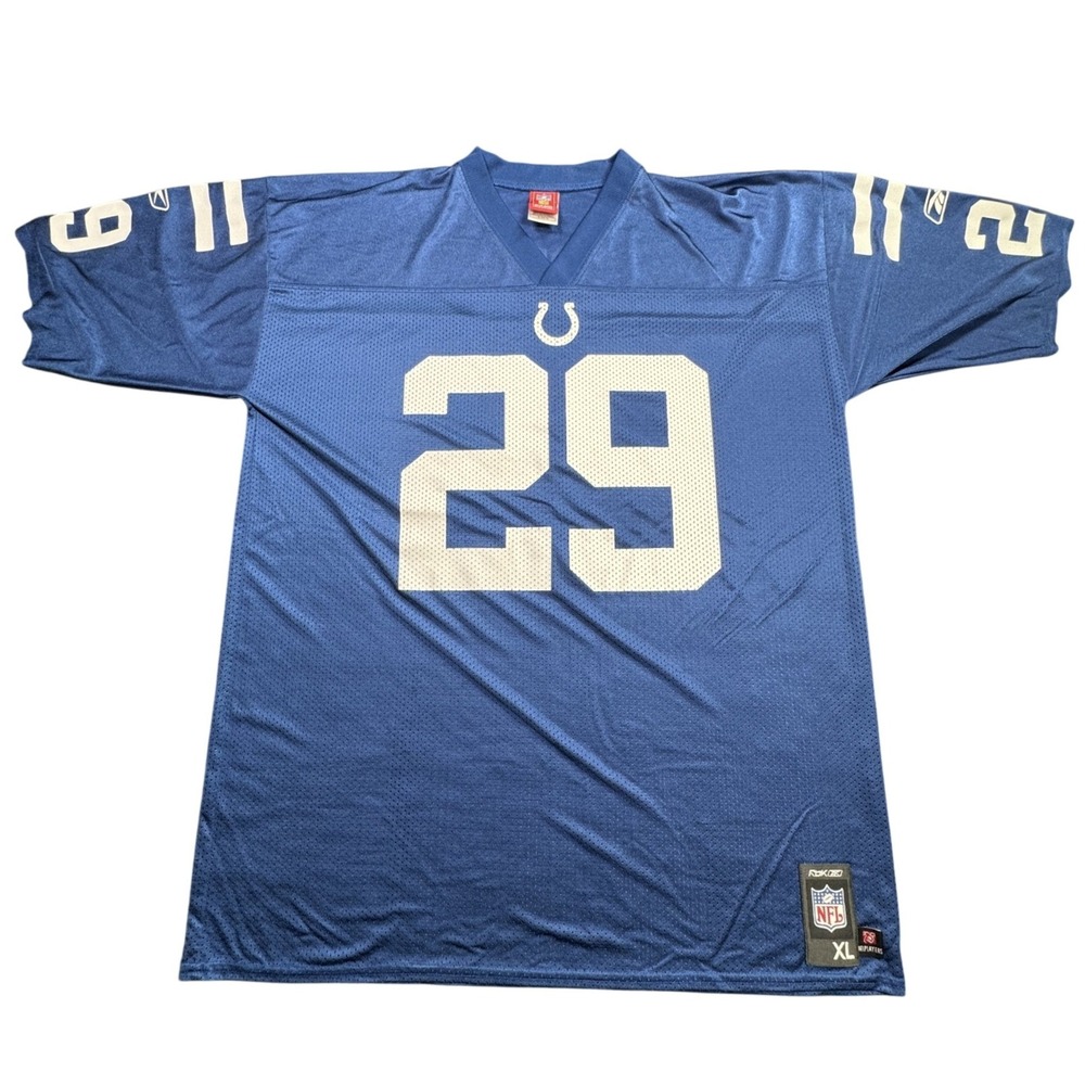 Joseph Addai 29 Indianapolis Colts Reebok Jersey Mens XL Blue Football Retro